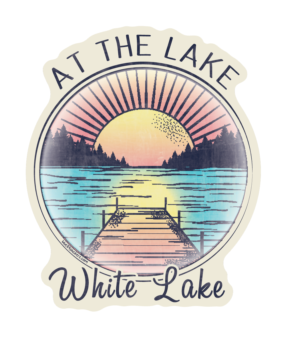 White Lake Sticker - Loopy Loop Pines and Lake – The Wake Shop