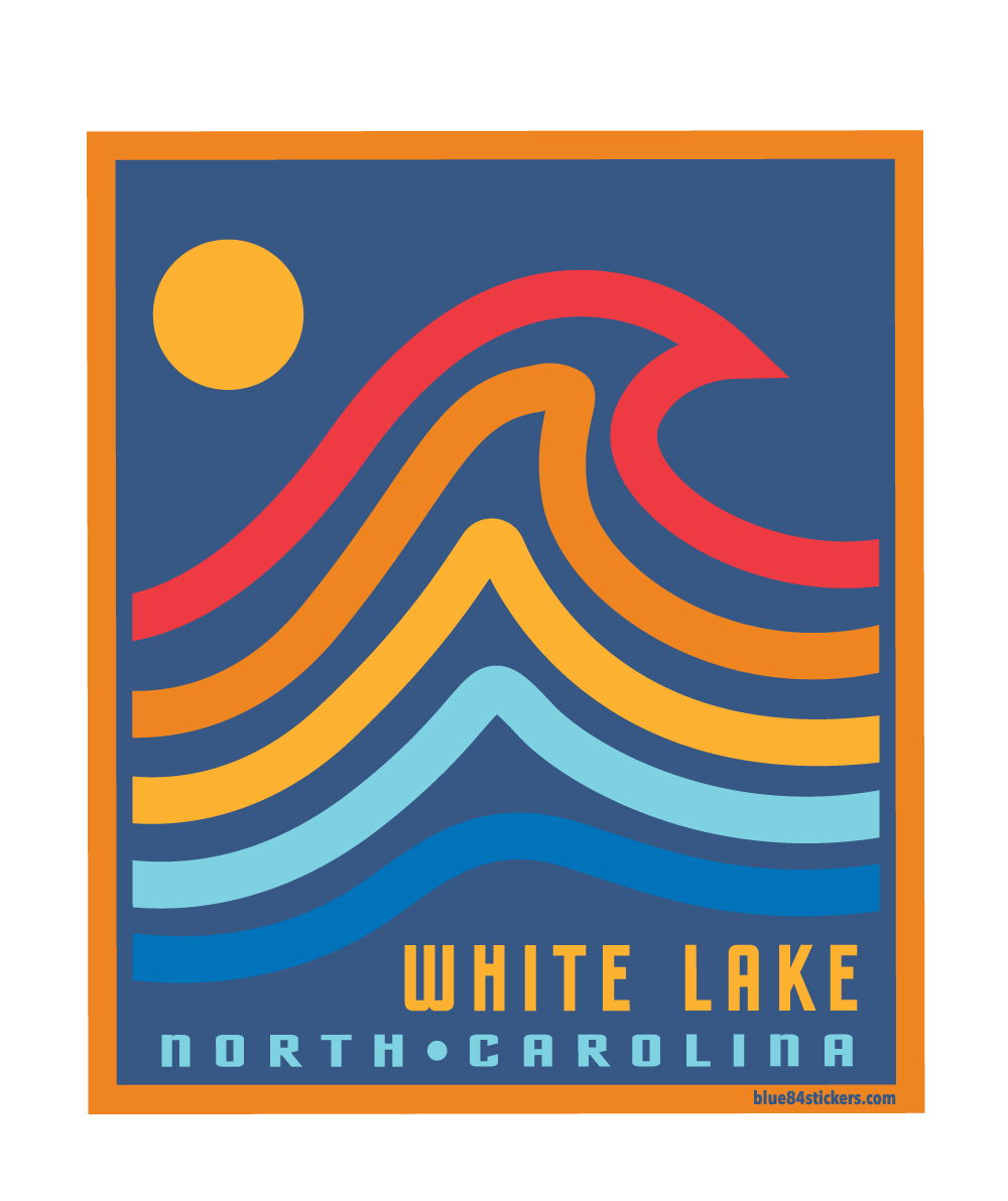 White Lake Sticker - Seventies Wave