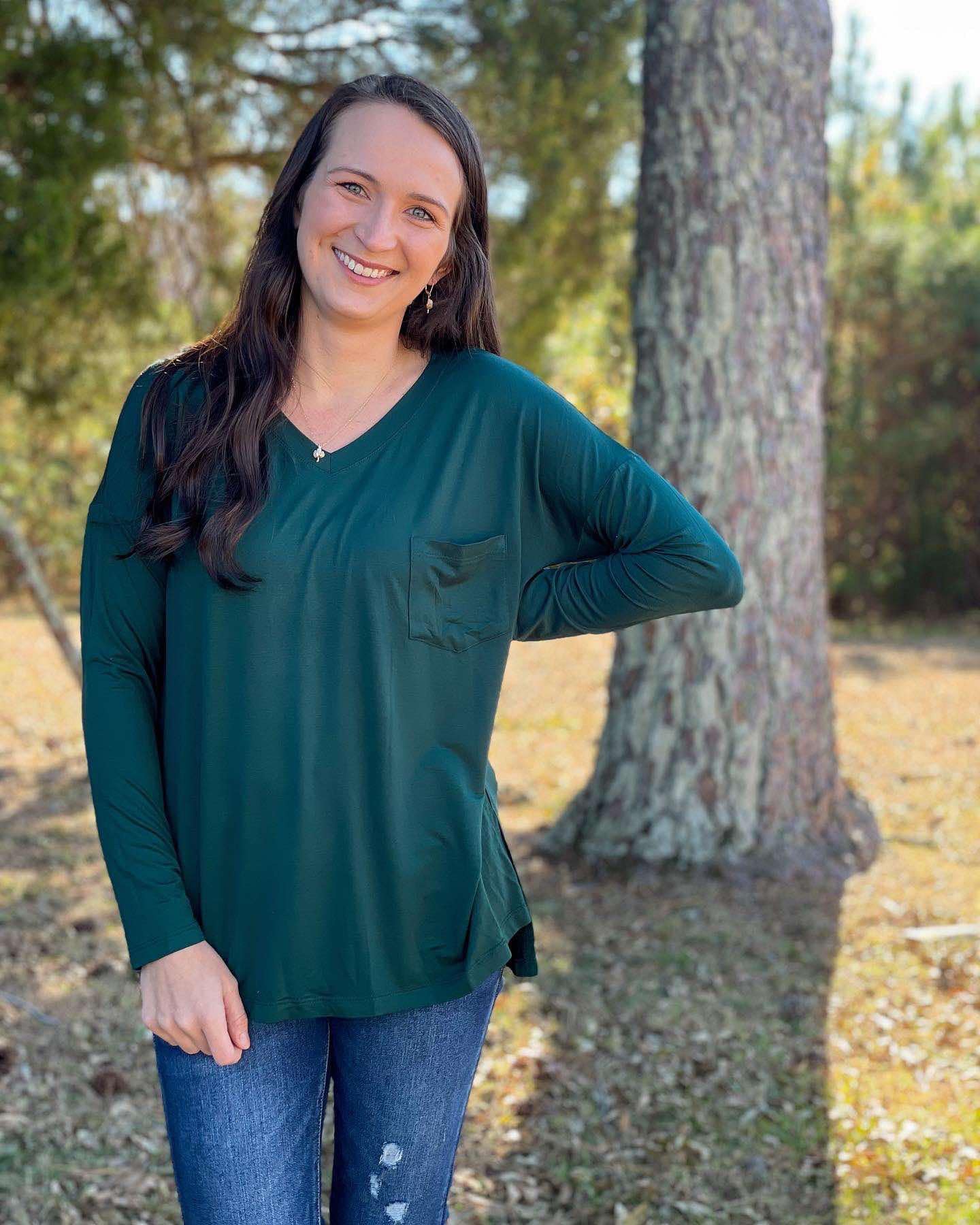 Hunter Green Layering Top