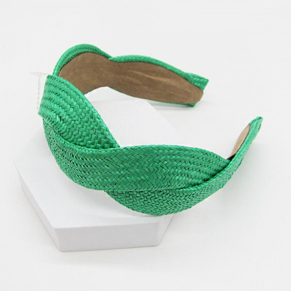 Woven Cross Headband - Green