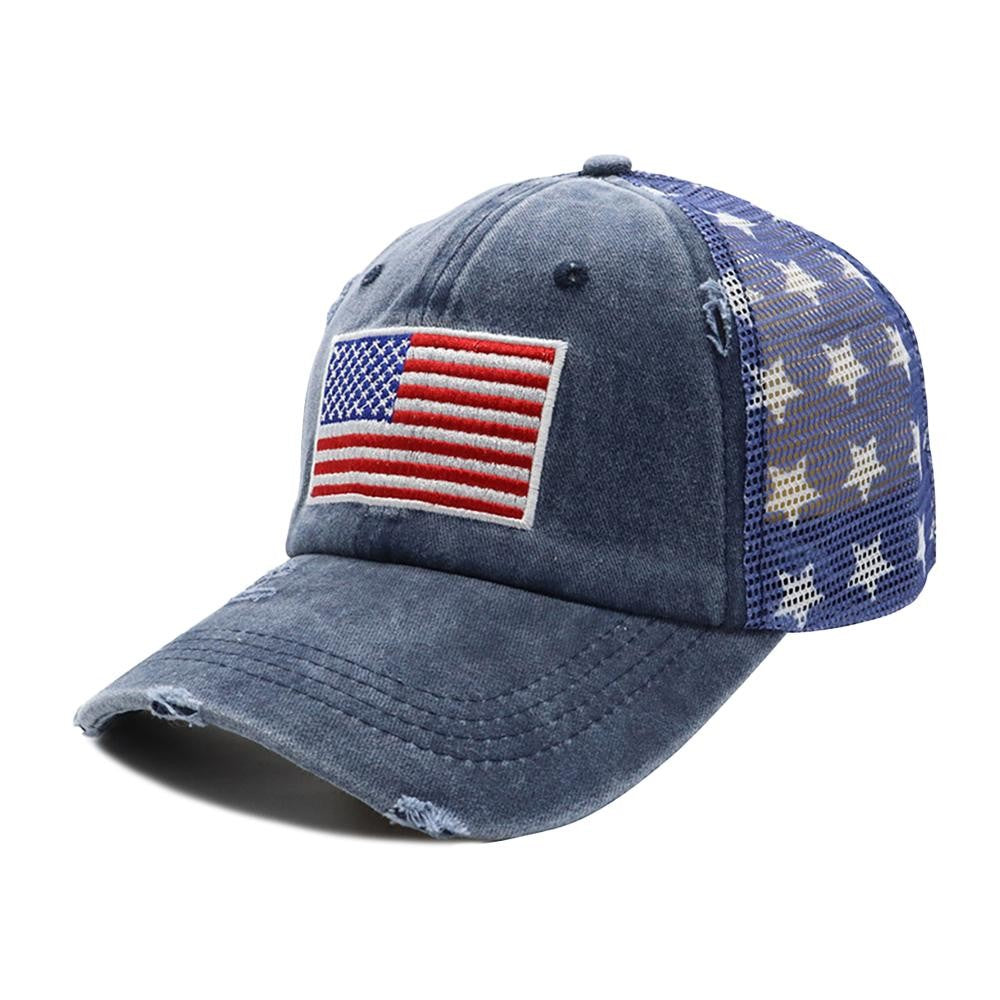 American Flag Distressed Baseball Cap
