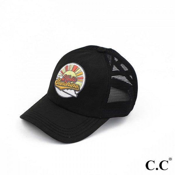 Hello Sunshine Patch Cap - Black