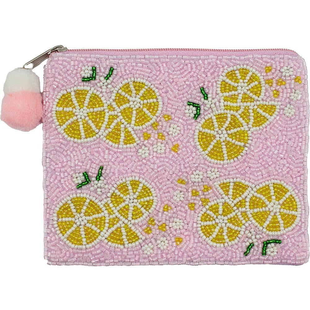 Lemon Slices Seed Beaded Coin Purse