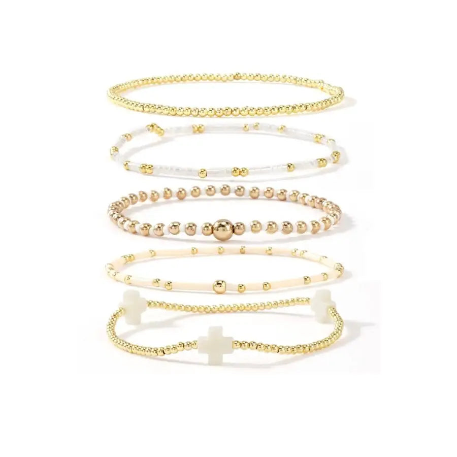 White Remy Beaded Bracelets