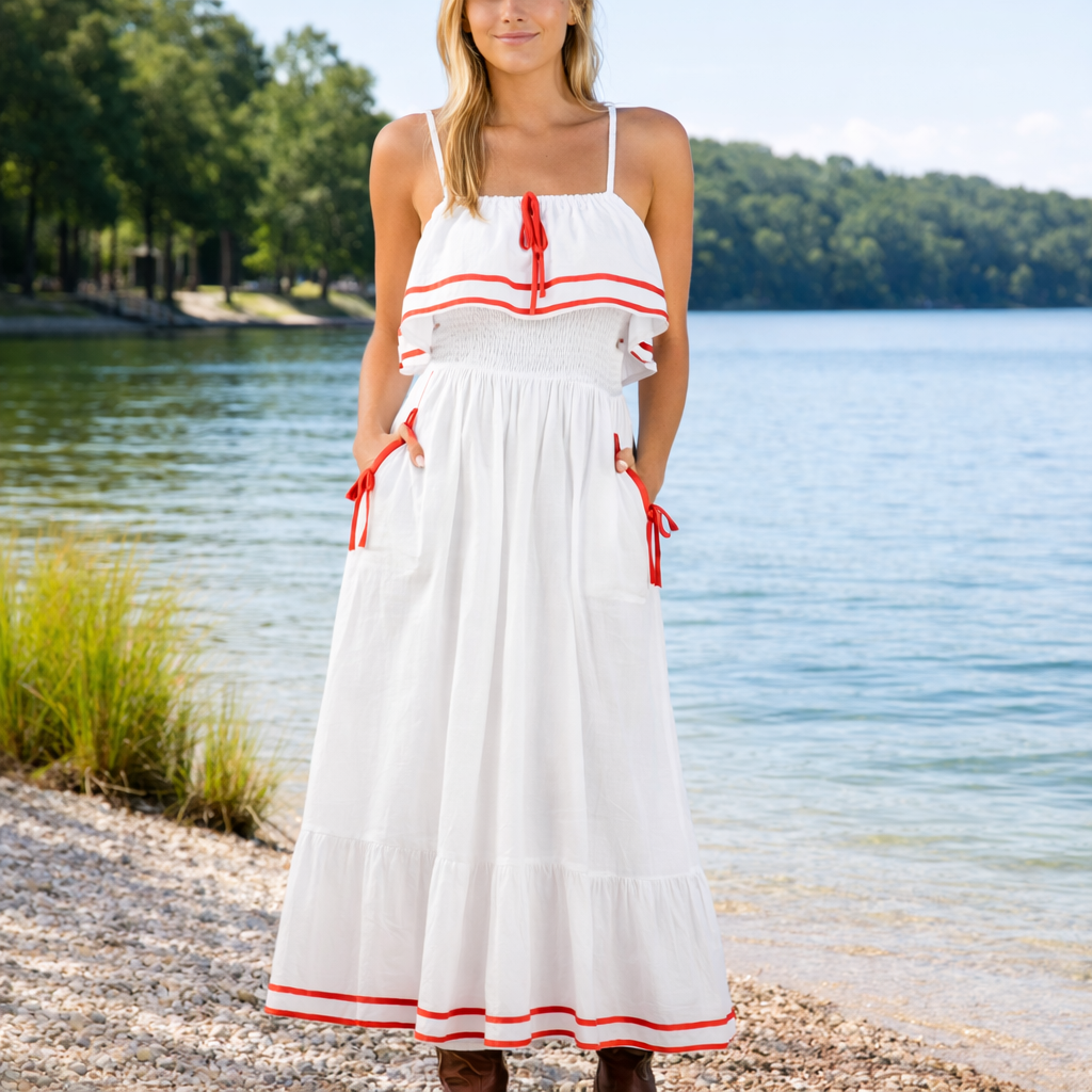 Simply Southern Nautical Dress - White