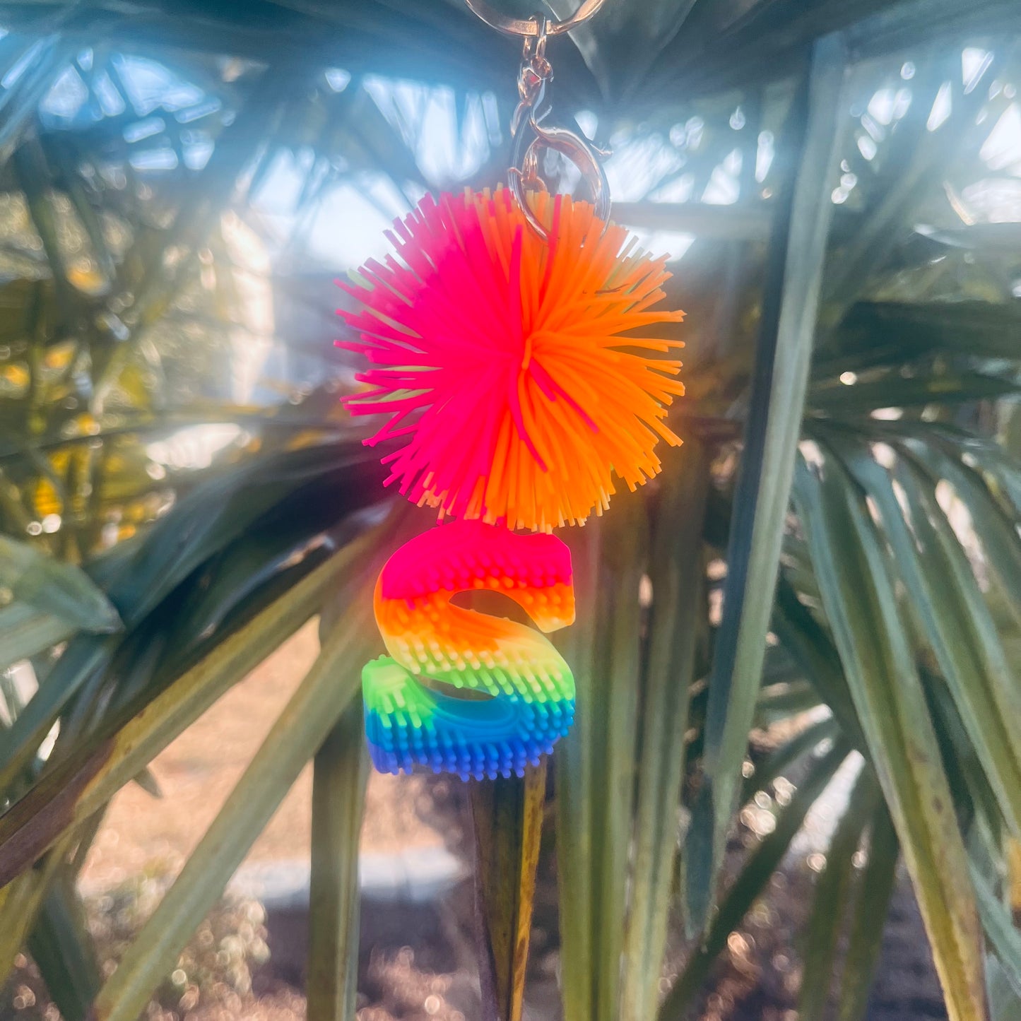 Pom Pom Ball Initial Keychain