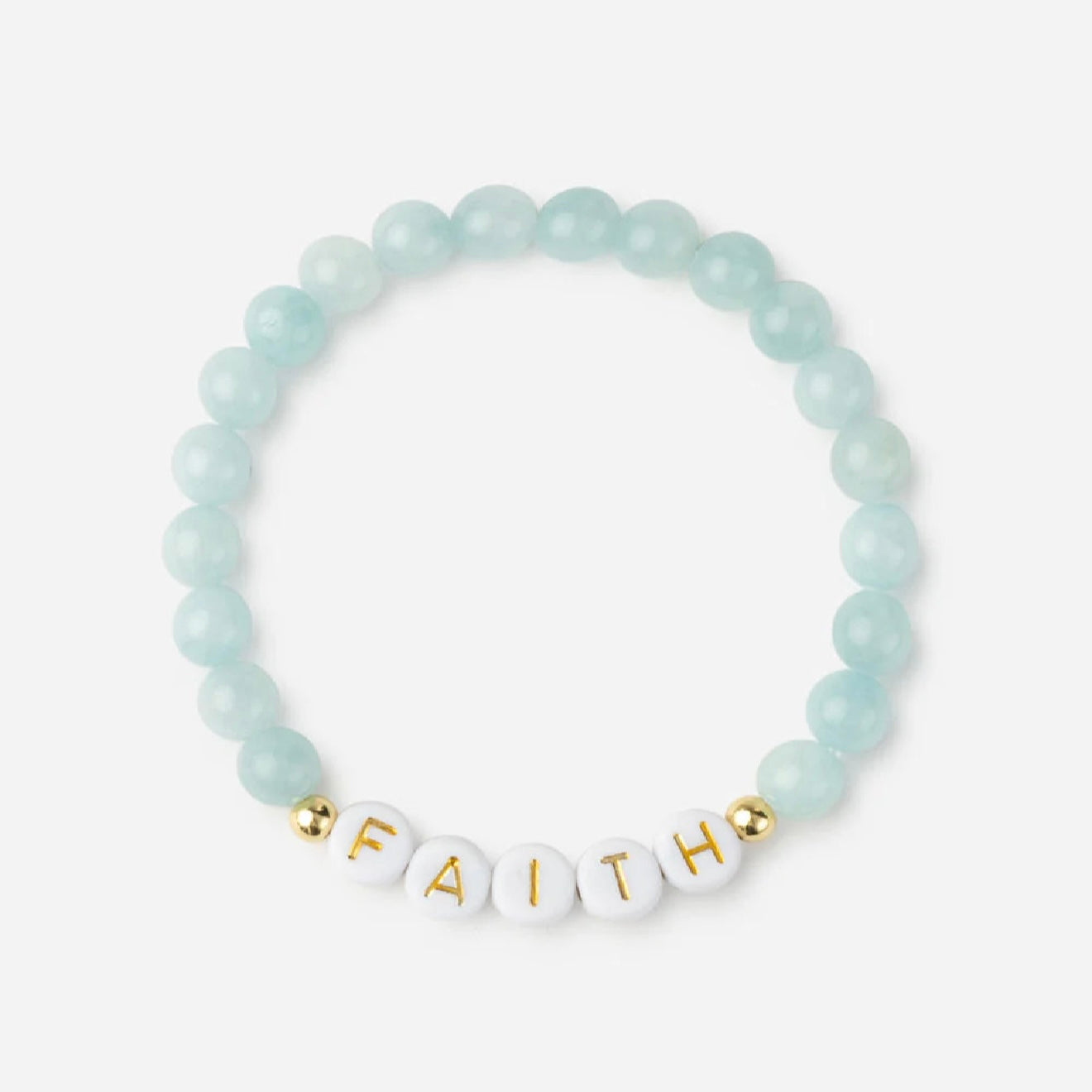 Faith Blue Letter Bracelet
