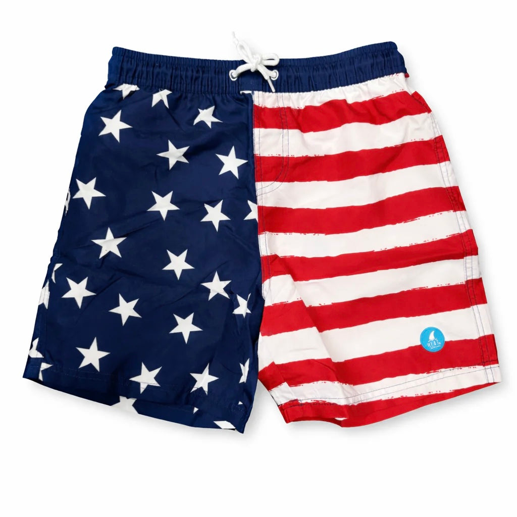 Boys Youth Board Shorts - American Flag