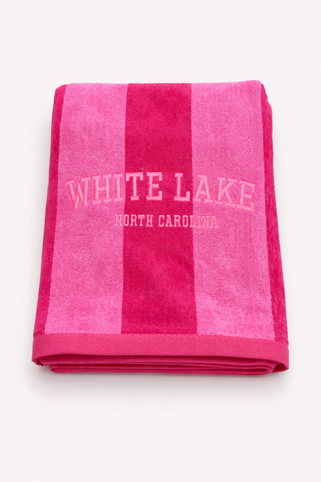 White Lake Towel- Pink stripe