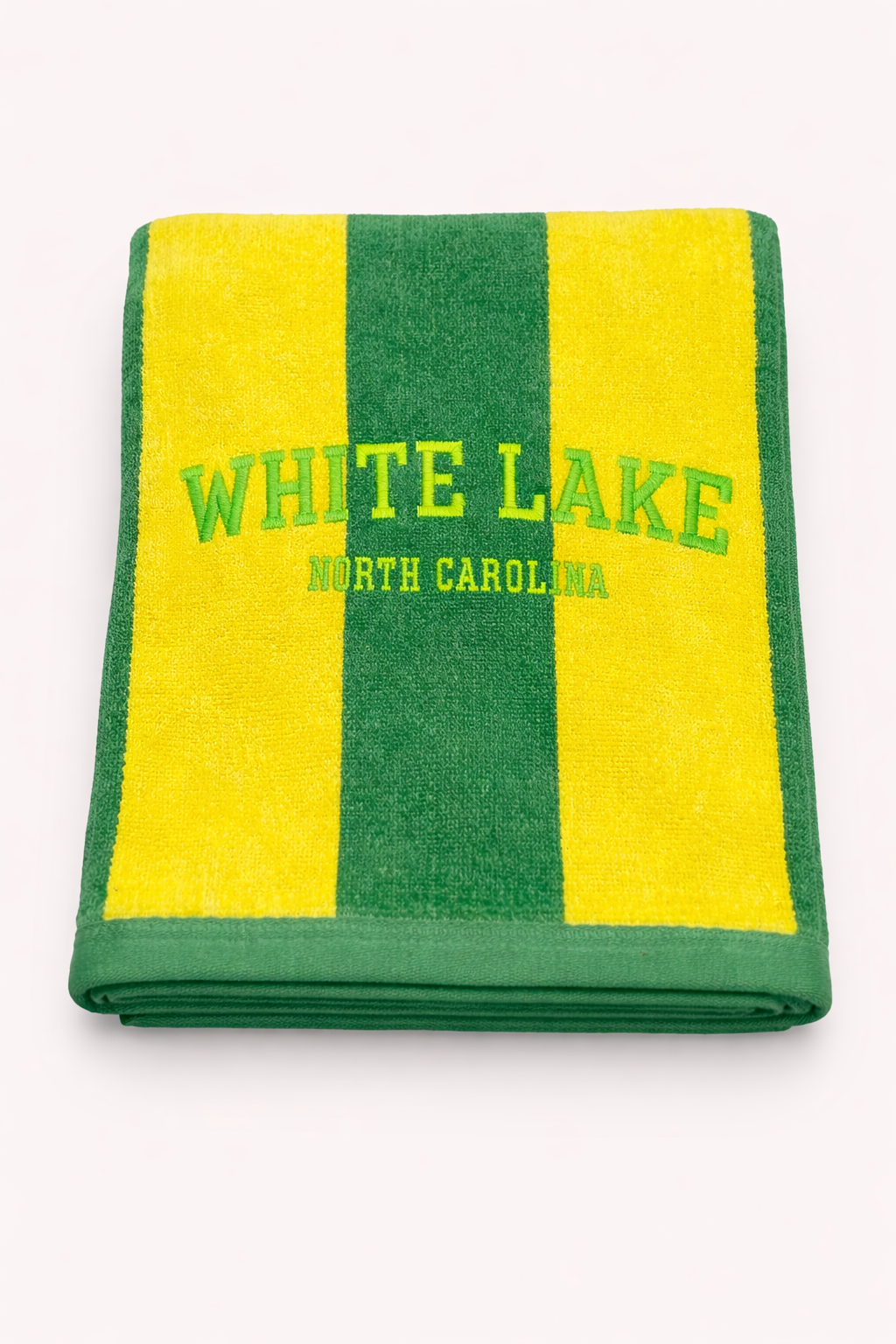 White Lake Towel- Yellow & Green Stripe