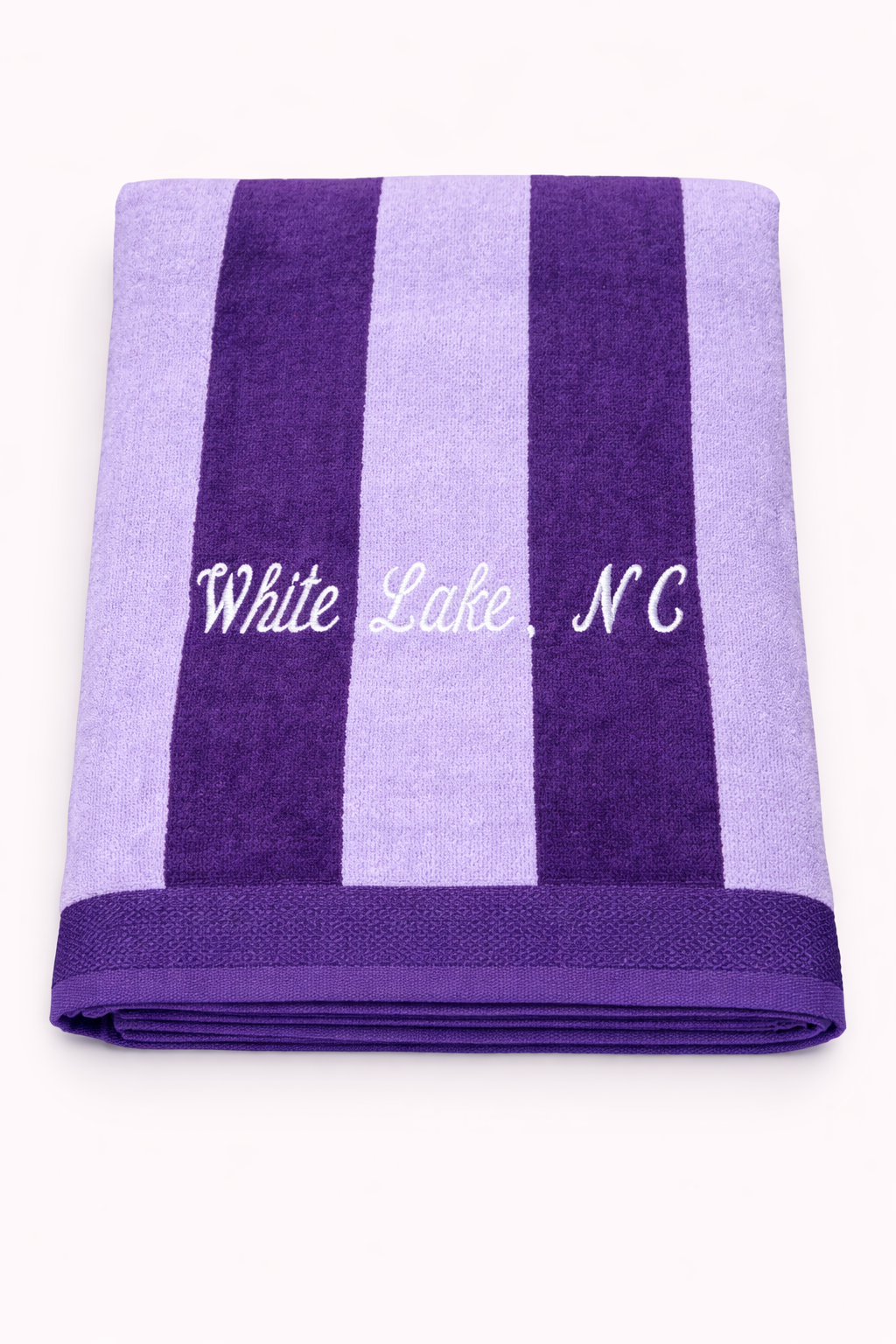 White Lake Towel- Lavender Stripe