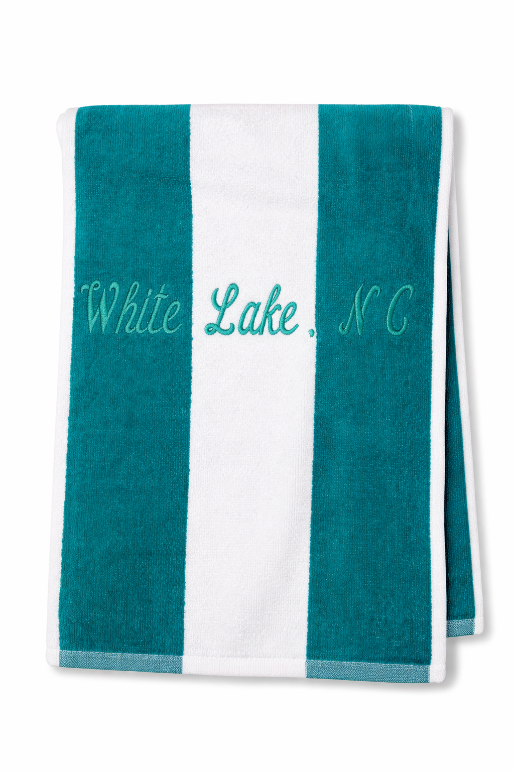 White Lake Towel- Cabana Stripe Teal