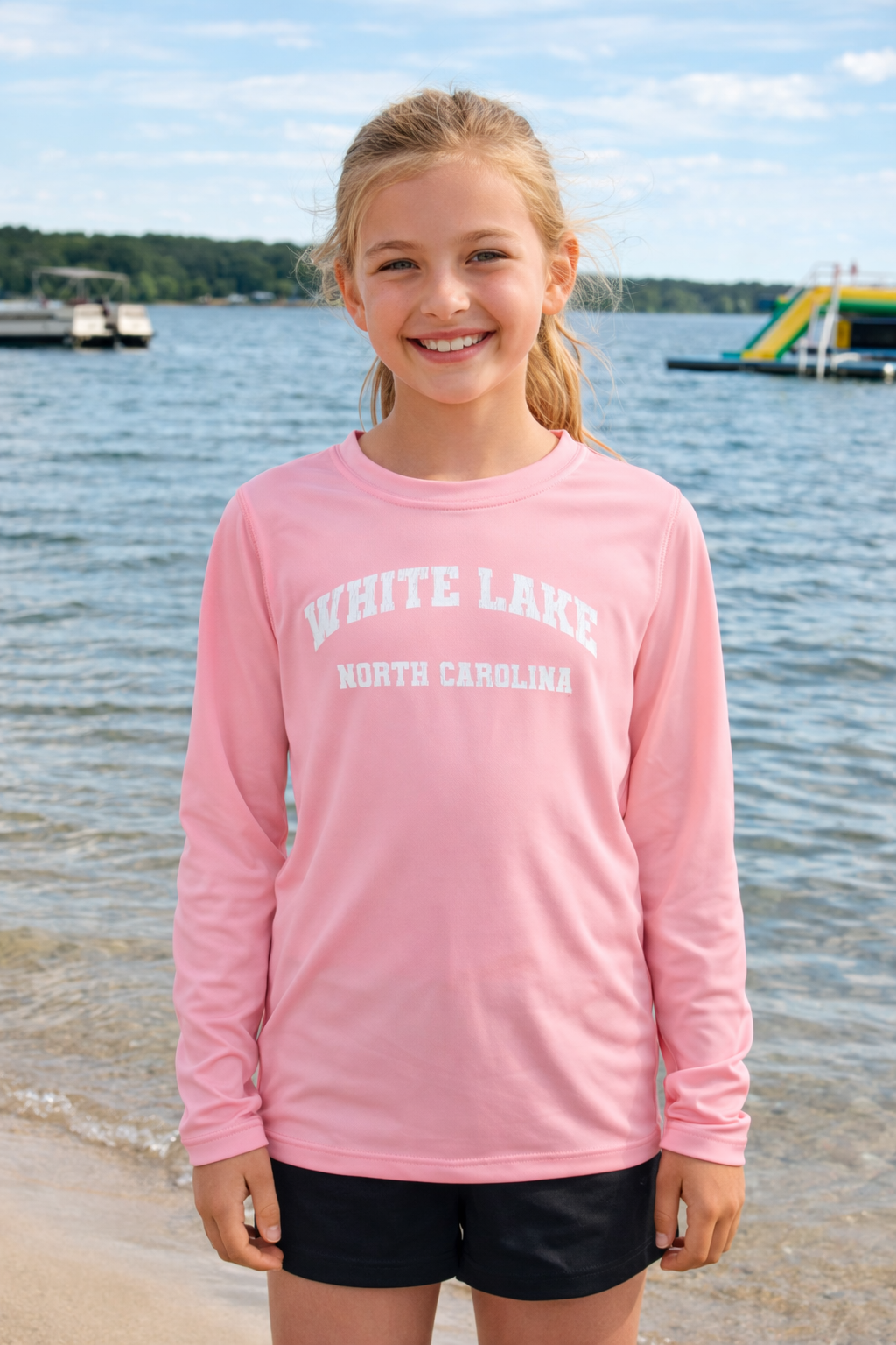 White Lake Long Sleeve Performance YOUTH Tee - Pink
