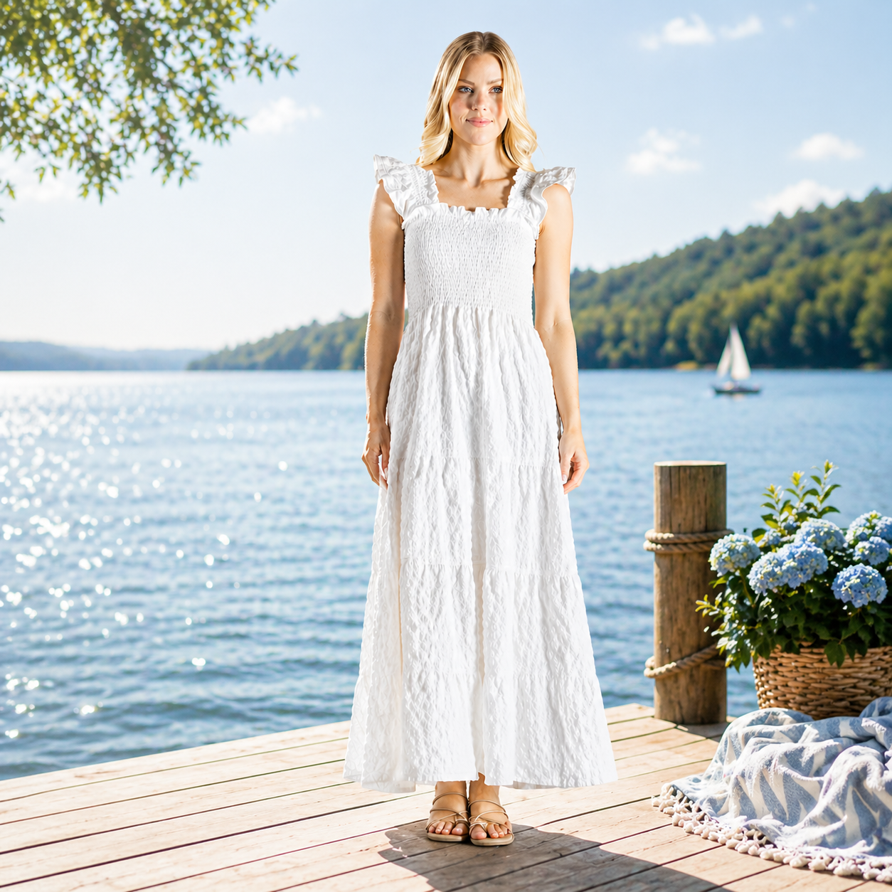 Simply Southern Tiered Maxi Dress - White