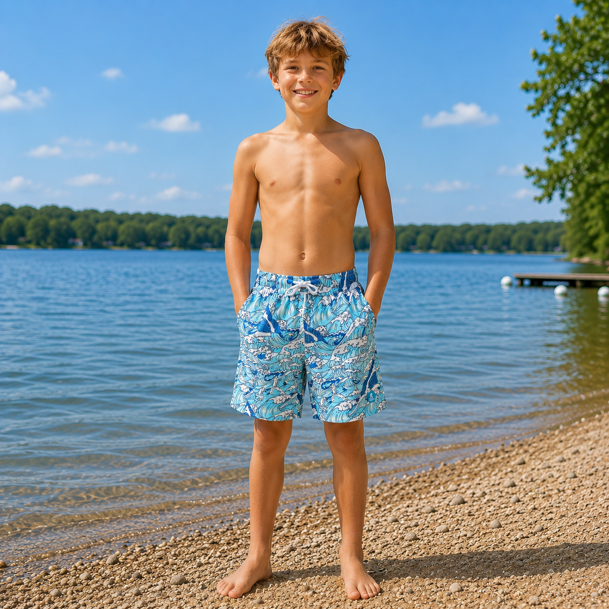 Boys Board Shorts - Waves