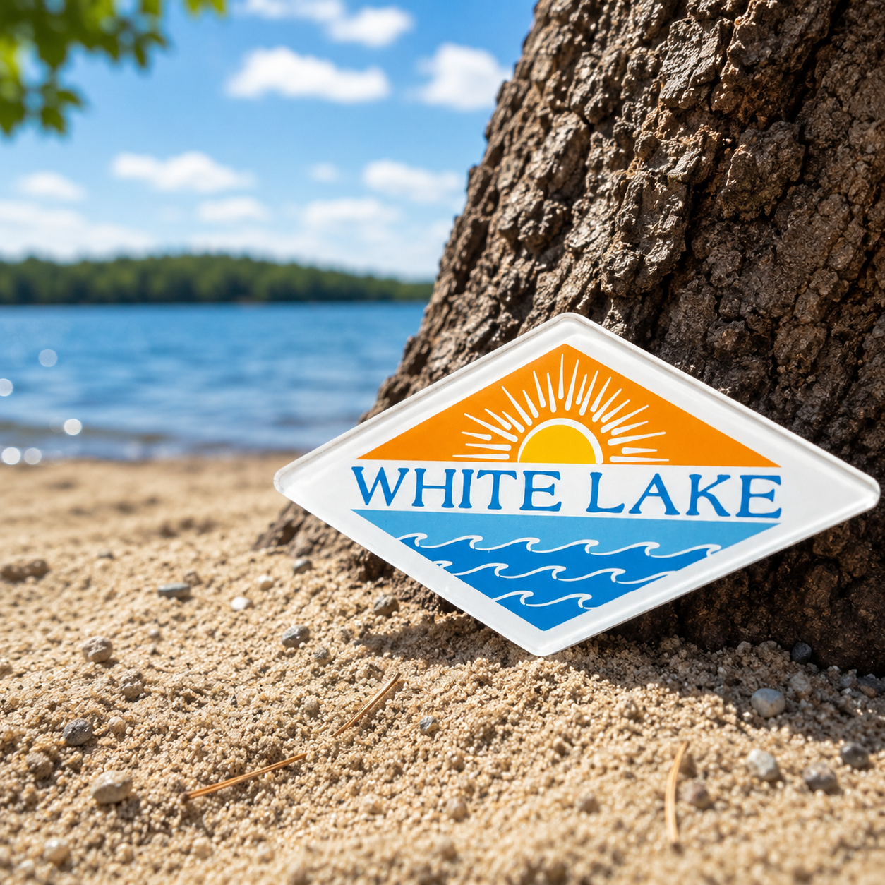 White Lake Magnet - Pied Waves & Sun