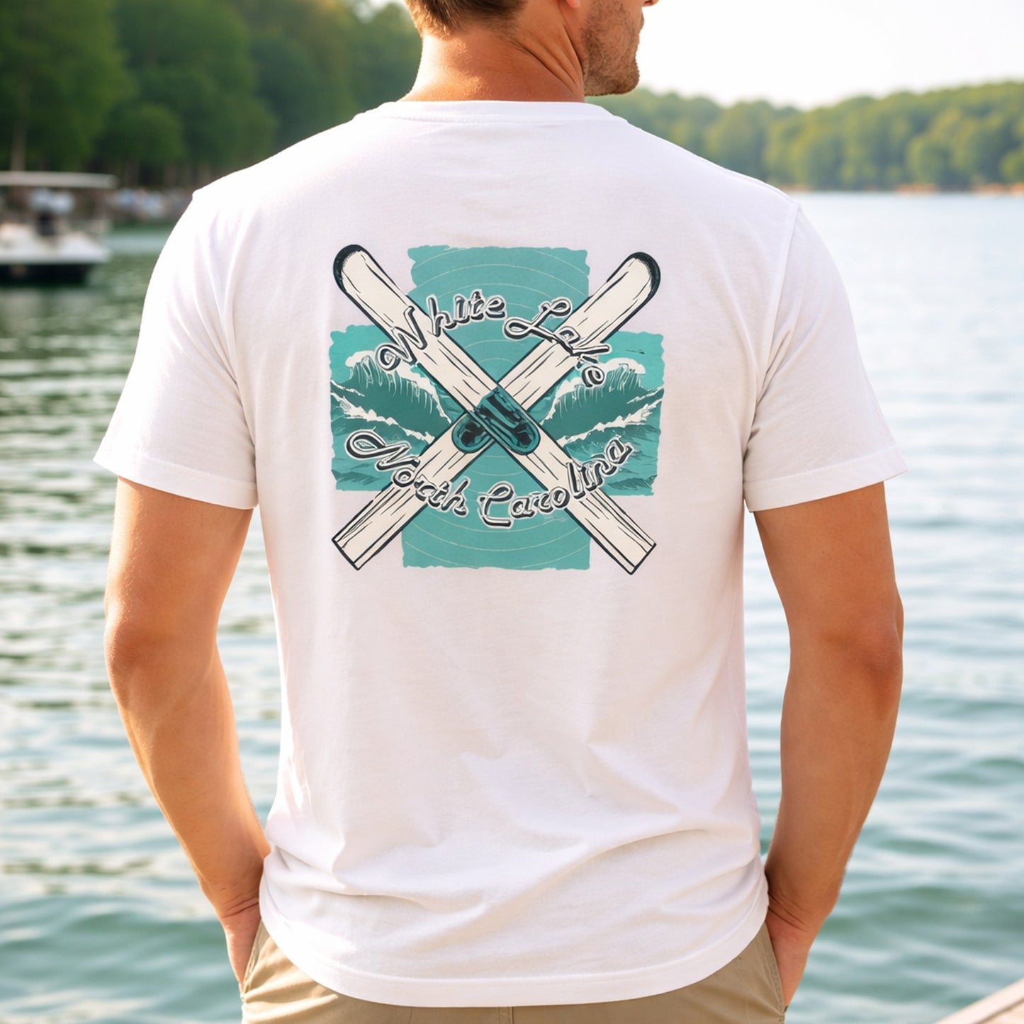 White Lake Crossed Skis Short Sleeve Tee