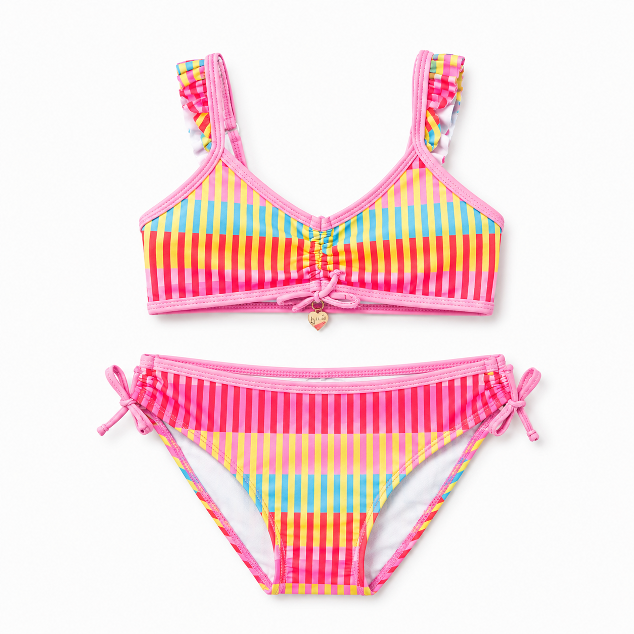 Girls Two-piece Swimsuit - Colorful Stripes