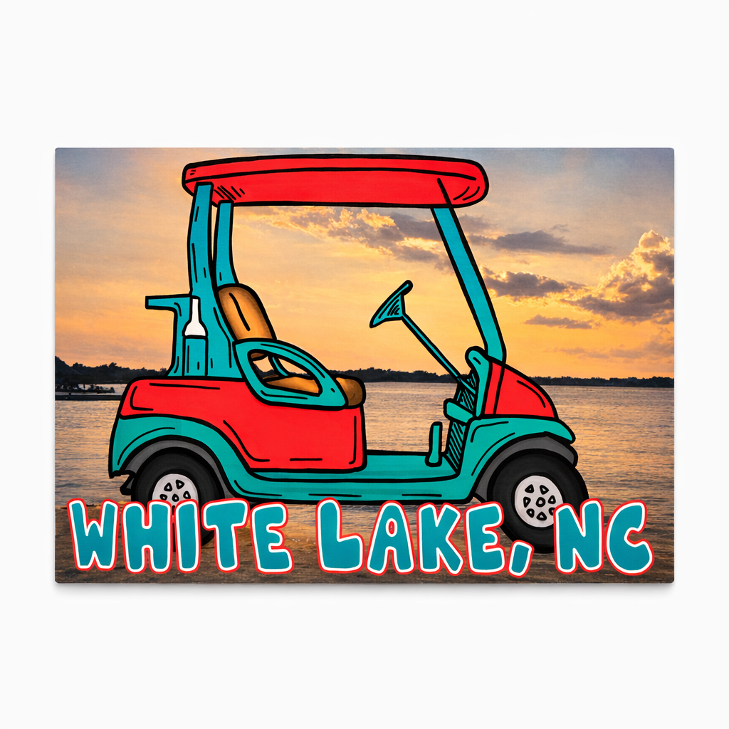 White Lake Postcard- Golf Cart