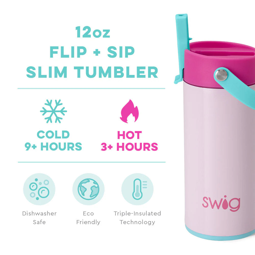 Swig 12oz Flip + Sip Tumbler - Cotton Candy