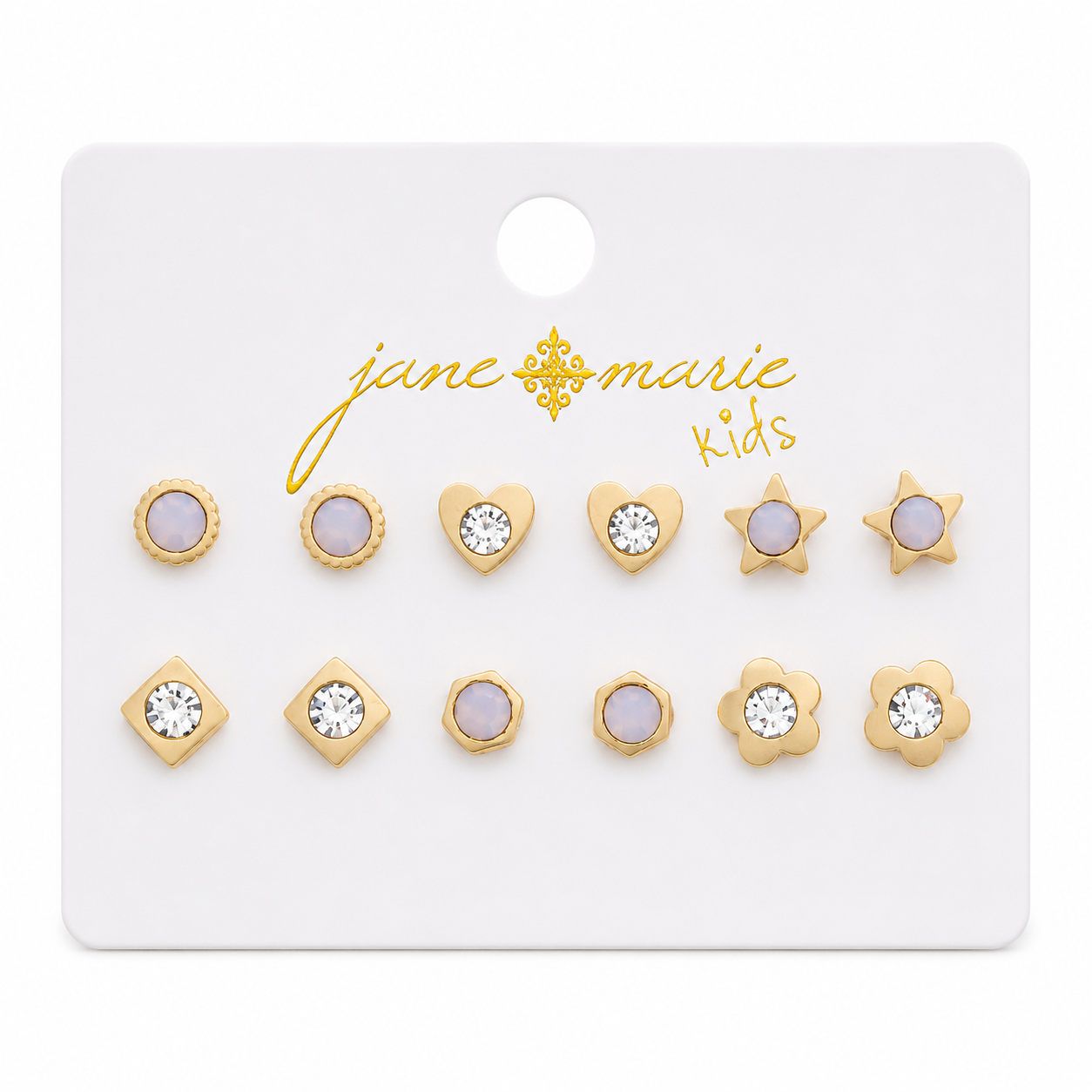 JM Kids 6 Stud Earring Set - Moonstone