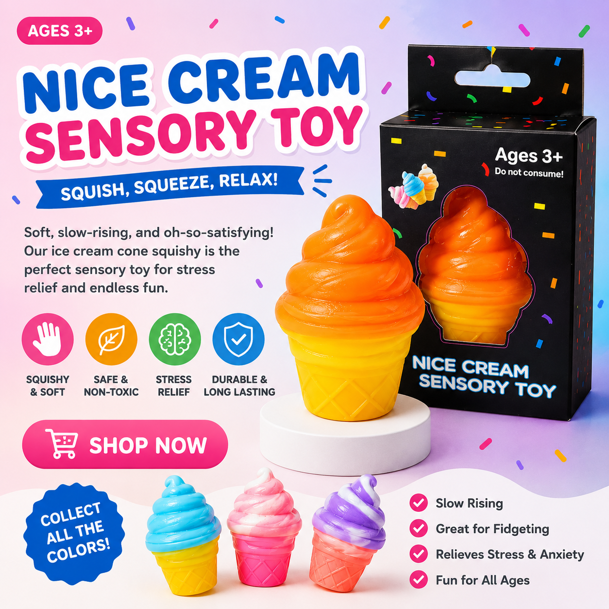 Nice Cream Squishy Ice Cream Cone
