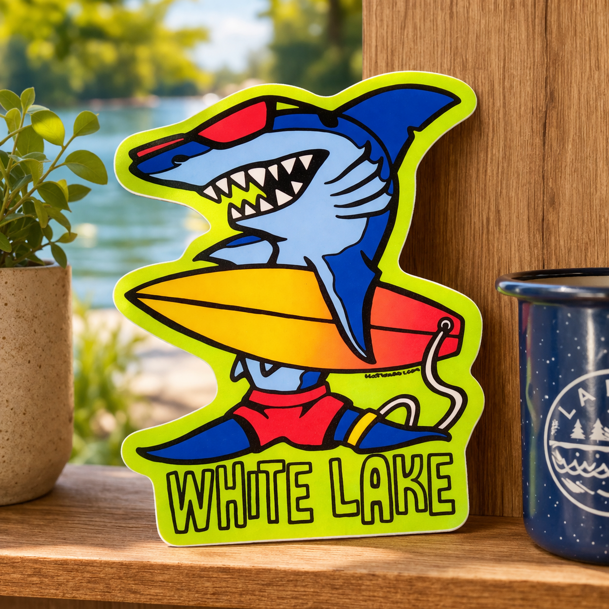 White Lake Sticker - Cool Factor Shark