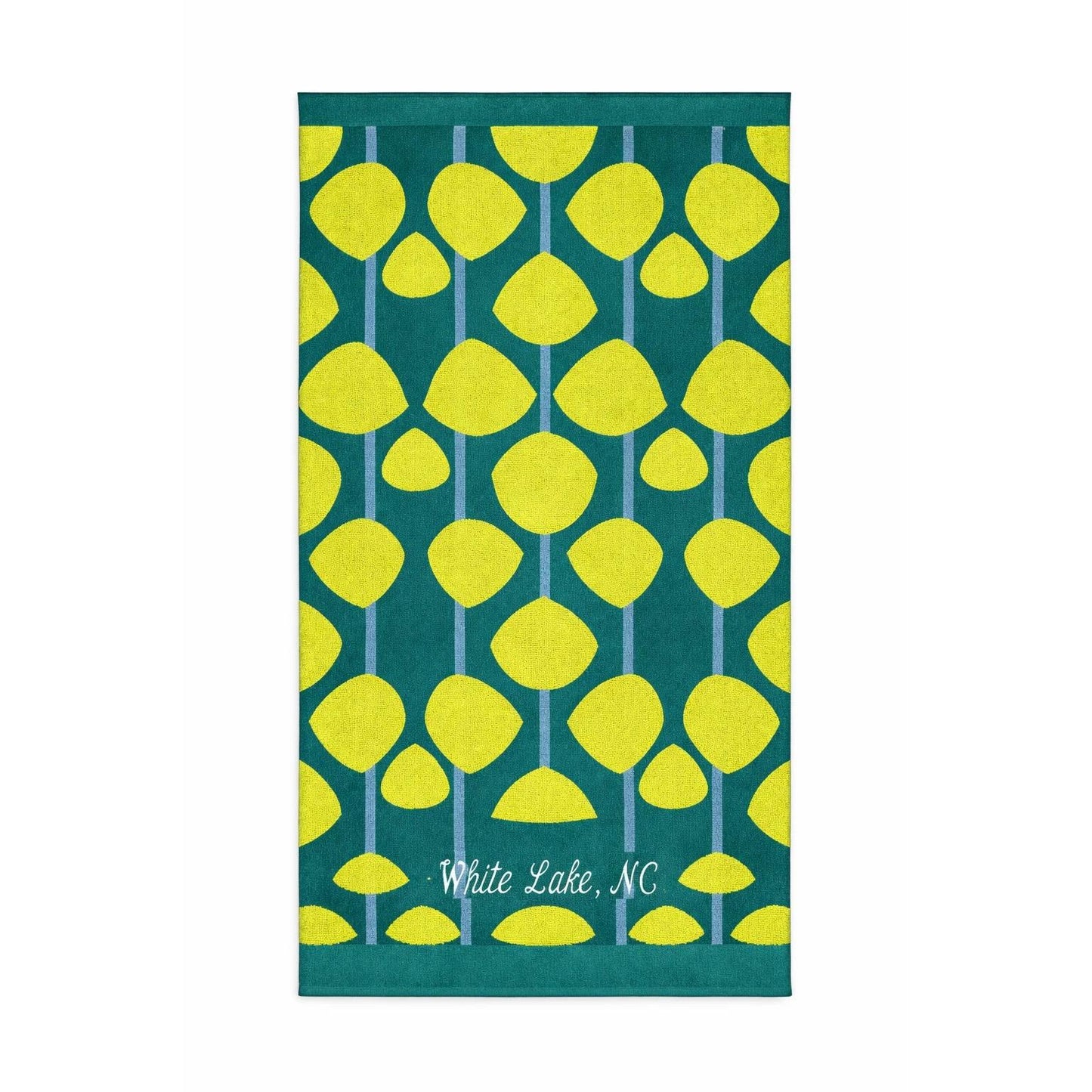 Adult Towel - Lime/Teal Leaf Pattern