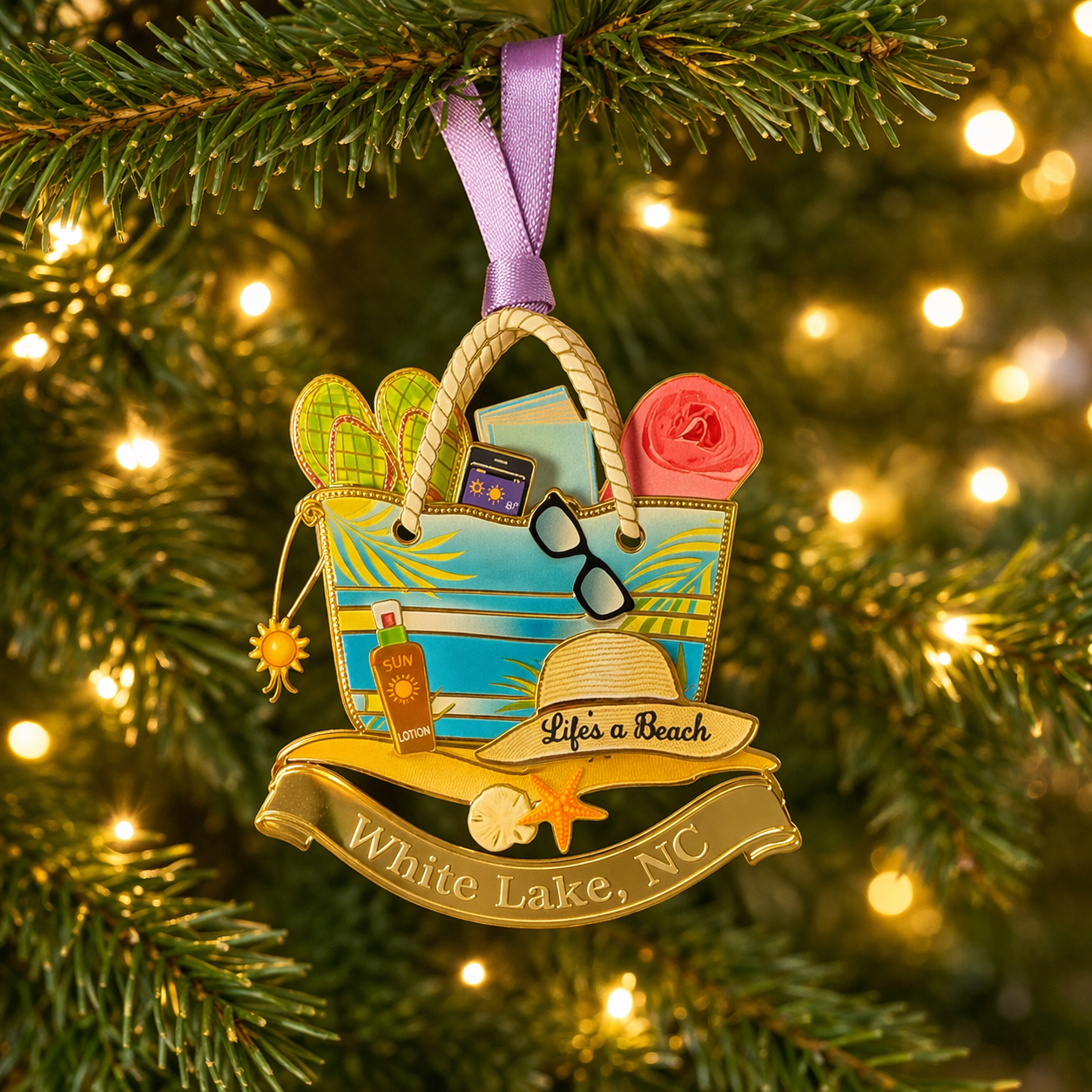 White Lake Ornament - Life’s a Beach