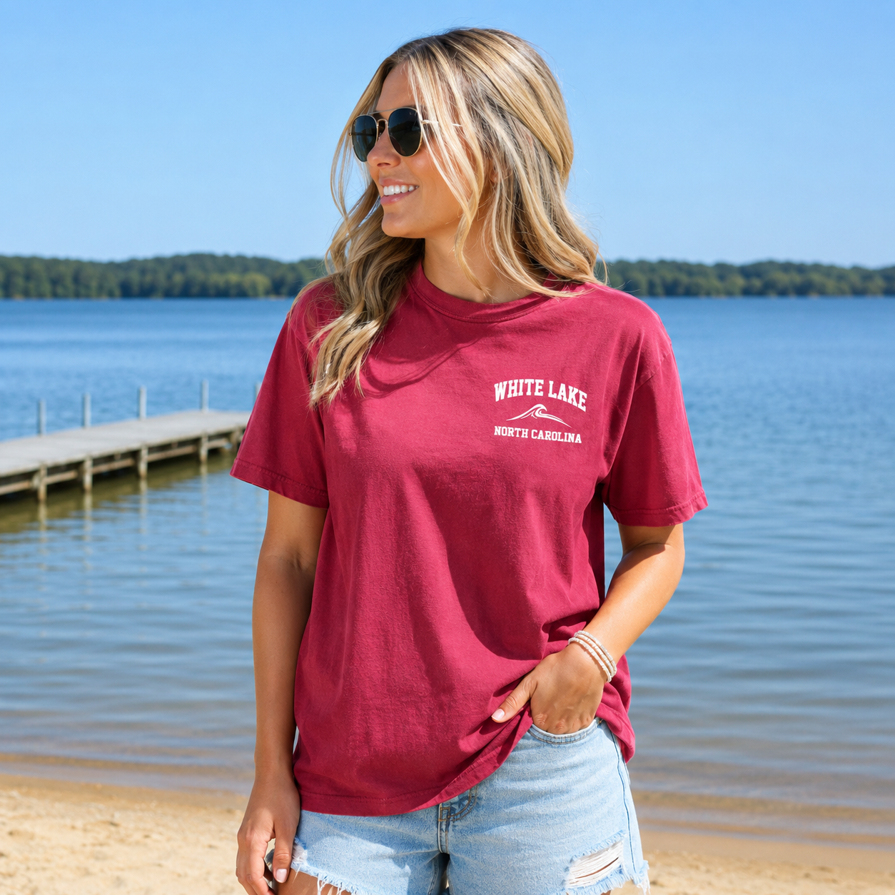 White Lake Tee - Wave Chili