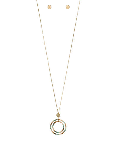 GS 2 Wood Bead Circle Necklace