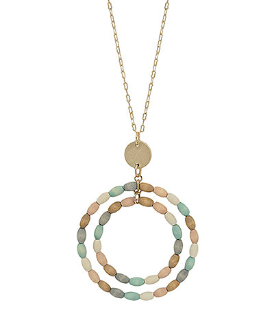 GS 2 Wood Bead Circle Necklace