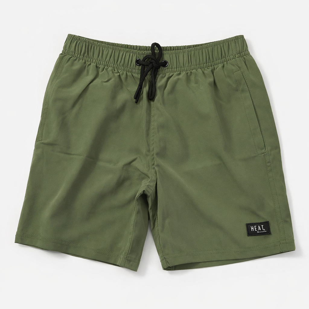 Boys Compression Swim Shorts - Olive Green