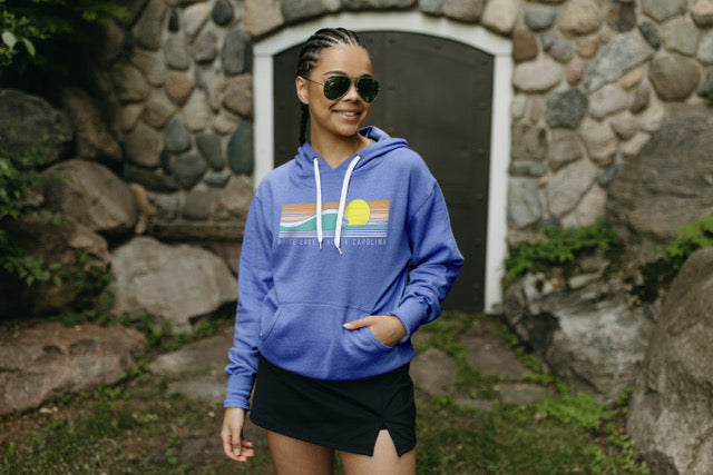 White Lake Rust Waves Hoodie - Blue