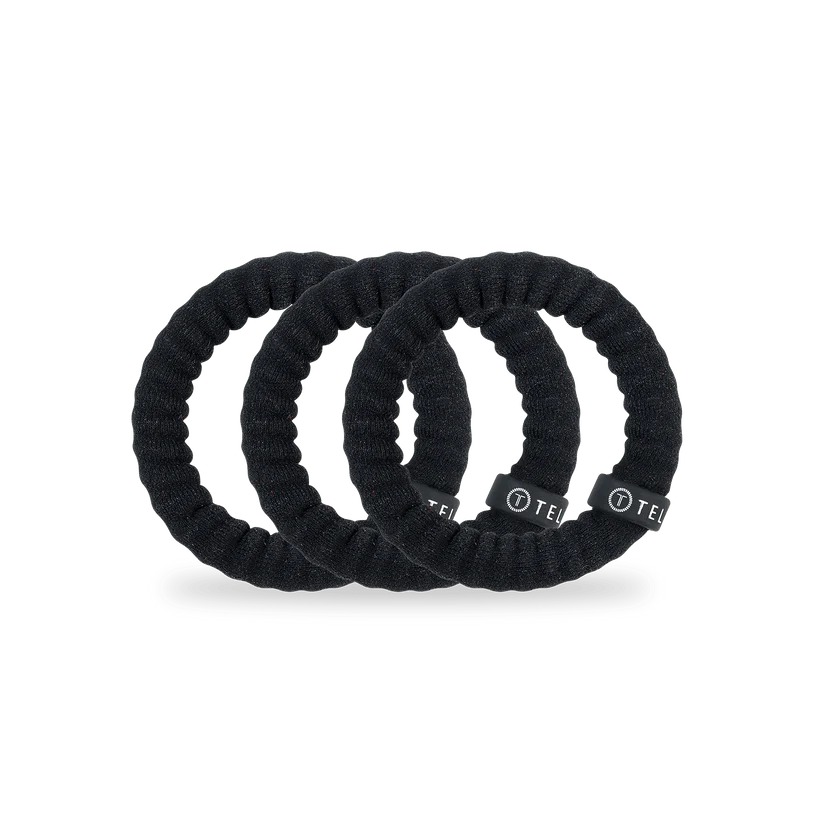 Teleties Small Nylon Hair Ties - Jet Black