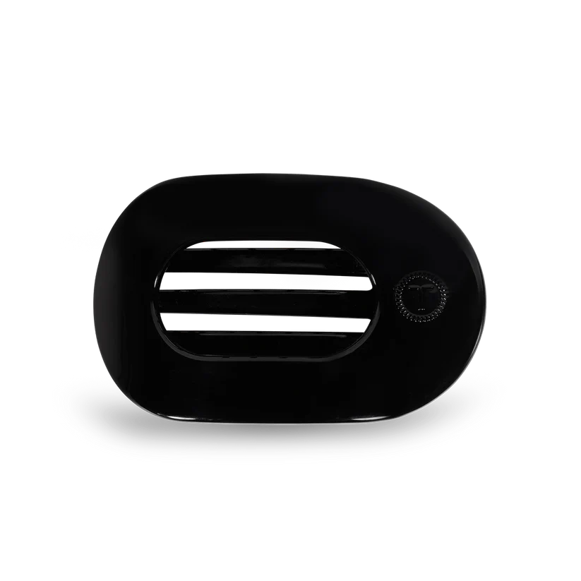 Teleties Small Flat Round Hair Clip - Jet Black