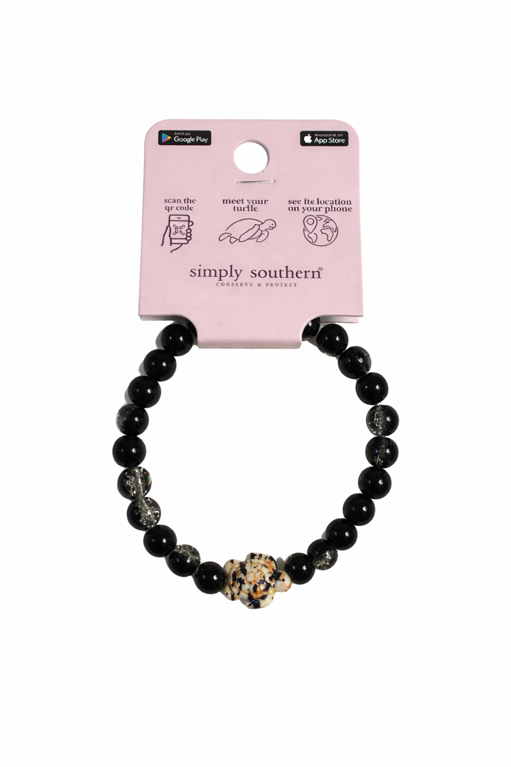 Simply Southern Turtle Tracker Bracelet- Black & Speckled