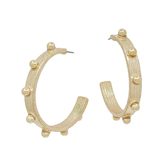 Gold Stud Hoop Earrings