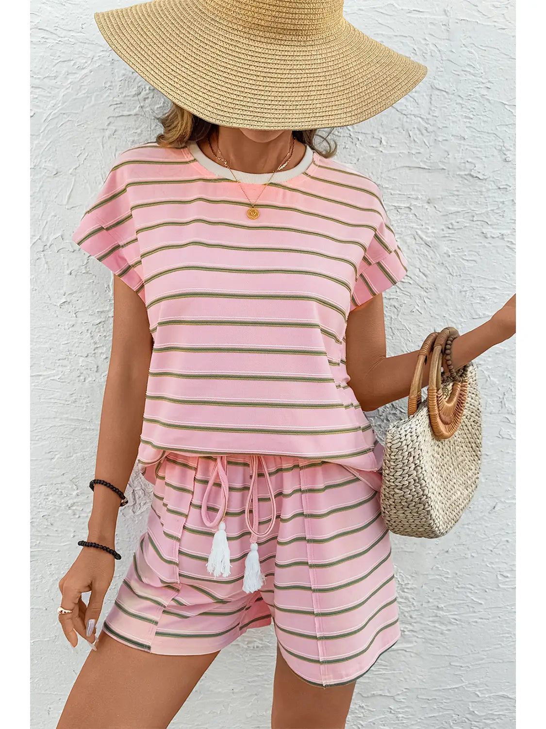 Striped Drawstring Shorts