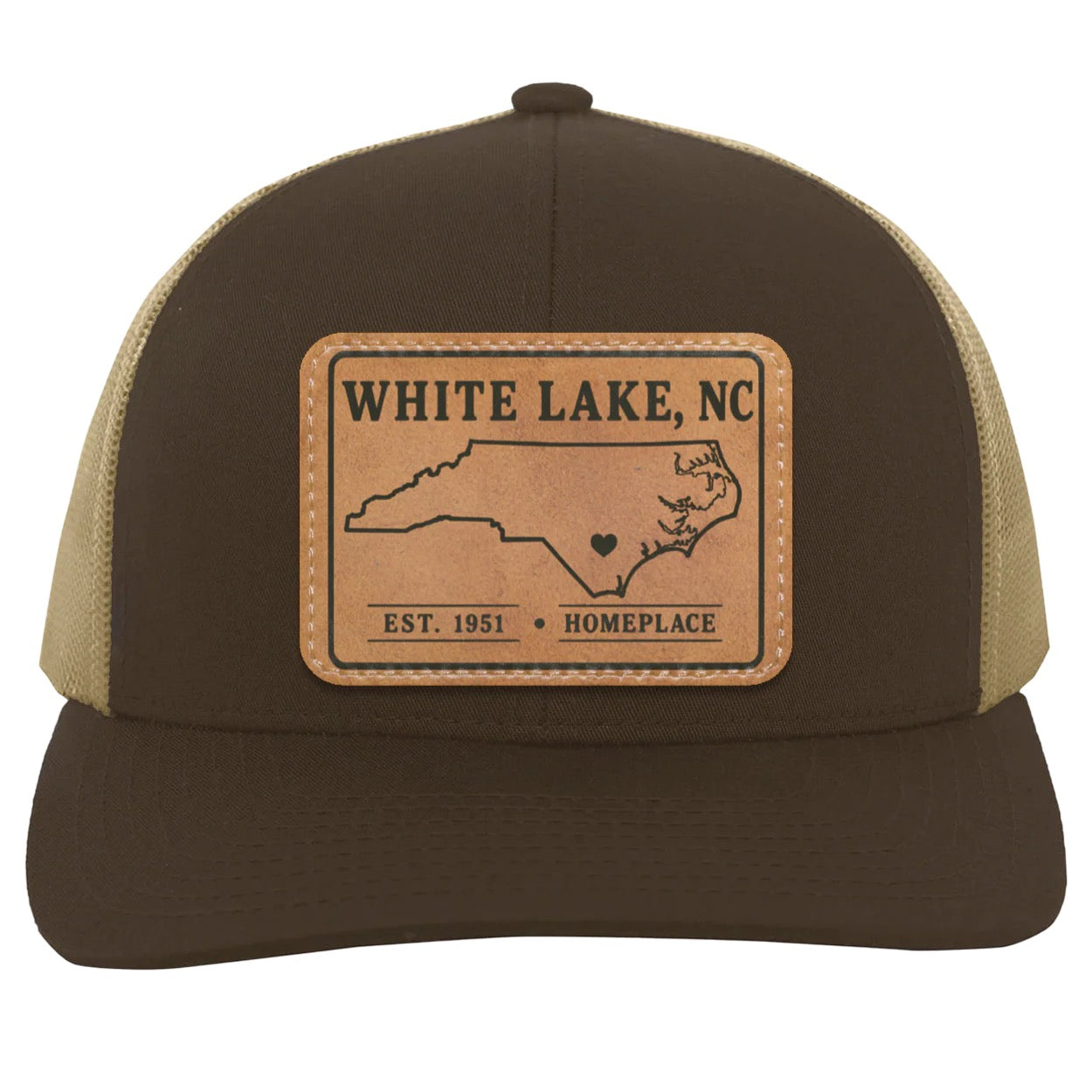 White Lake Hat - HOMEPLACE "Love Your Town" Trucker Patch Brown/Khaki