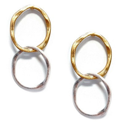 Pink Gold Silver Earrings