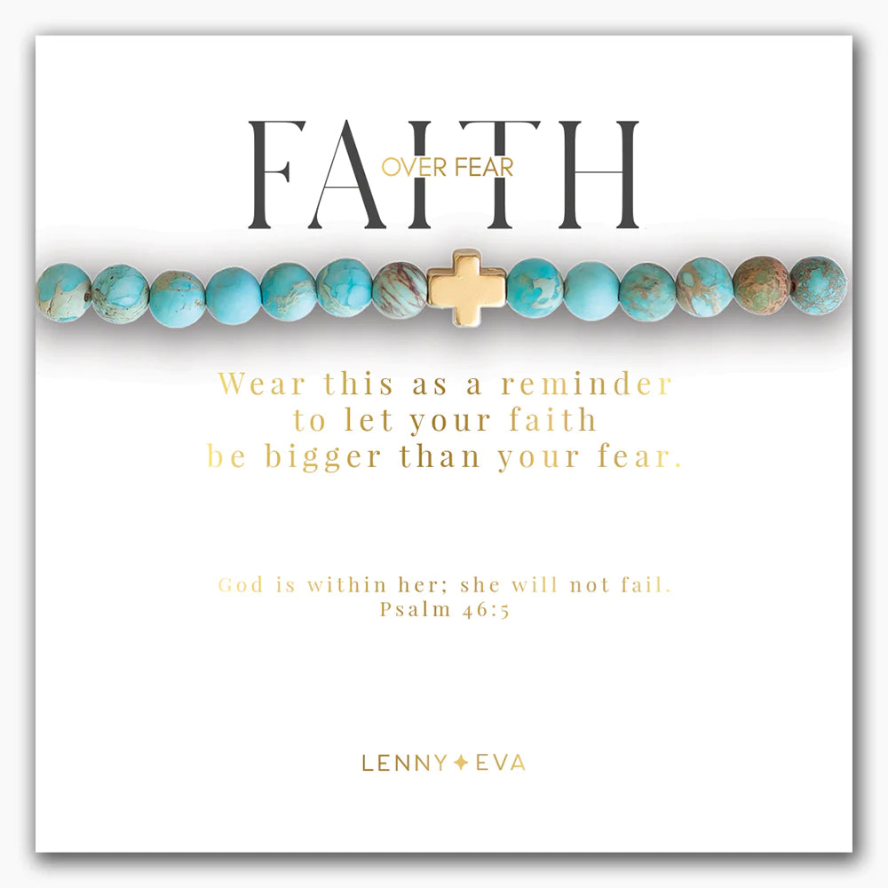 Faith Over Fear Cross Bracelet - Jasper Limited Edition