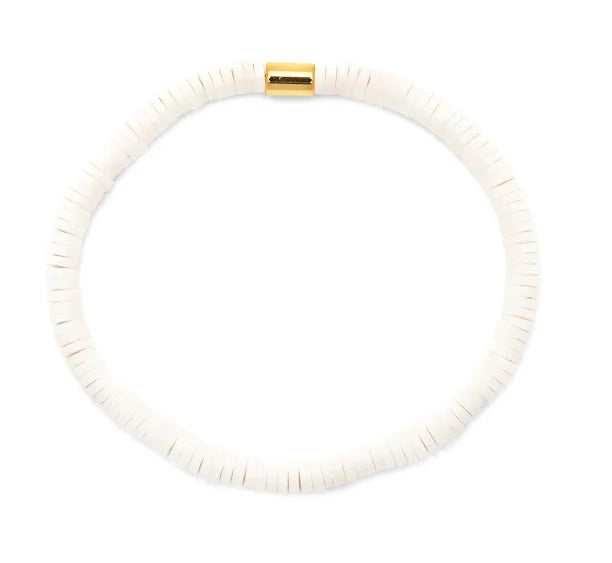 Pura Vida Seascape Vinyl Disc Bracelet - White