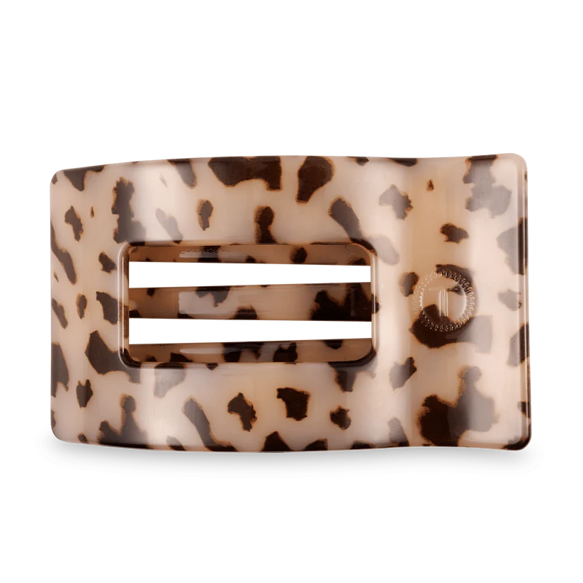 Teleties Large Flat Rectangle Hair Clip - Blonde Tortoise