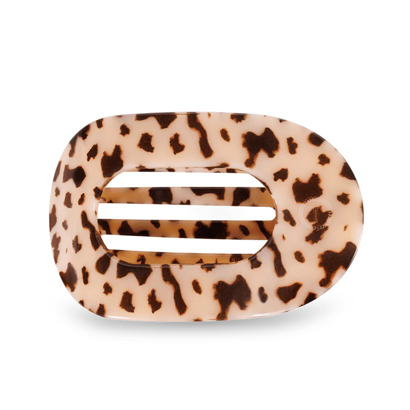 Teleties Large Flat Round Hair Clip - Blonde Tortoise