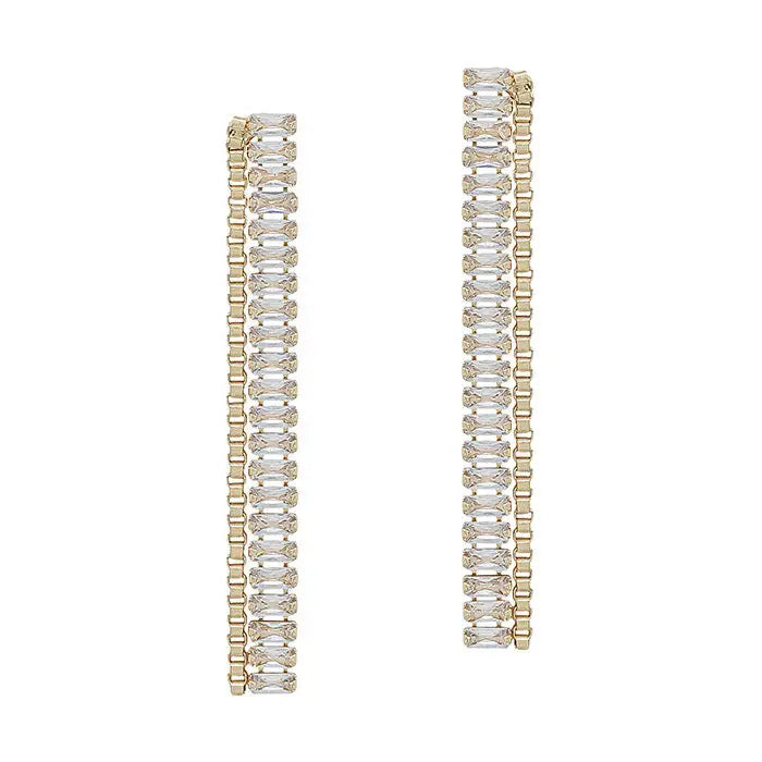 Rhinestone & Chain Drop Earrings