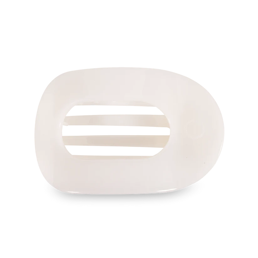 Teleties Large Flat Round Hair Clip - Coconut White