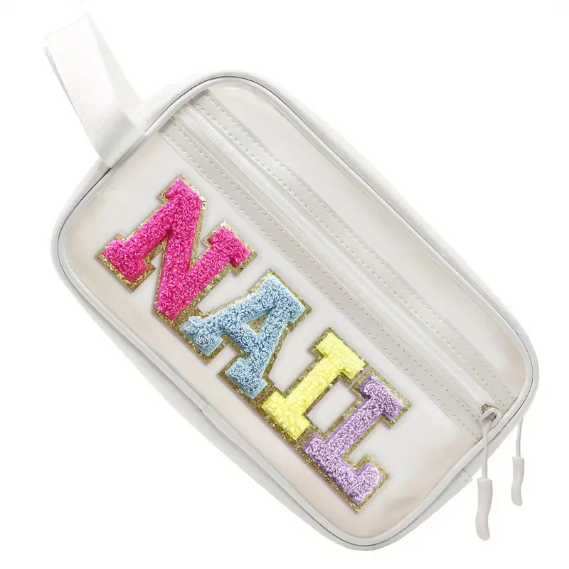 Letter Patch Cosmetic Bag - Nail