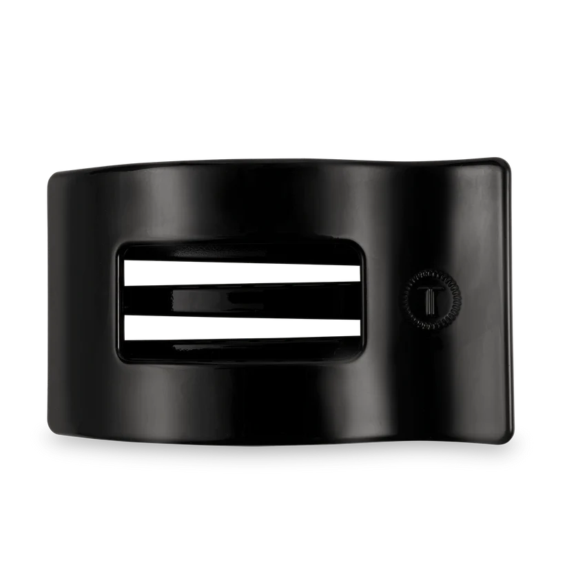Teleties Large Flat Rectangle Hair Clip - Jet Black