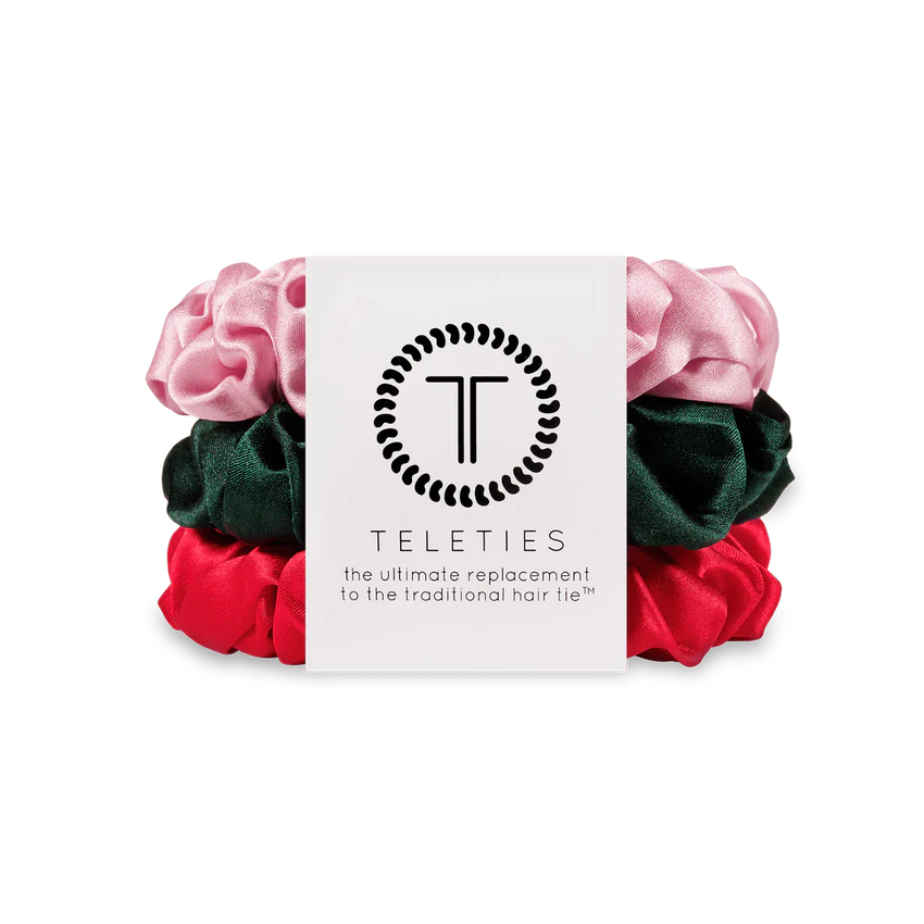 Teleties - Poinsettia Silk Scrunchies Large
